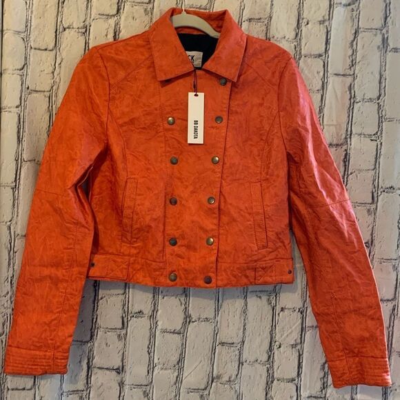 BB Dakota Teagan Orange Motor Jacket NWT - Picture 1 of 11